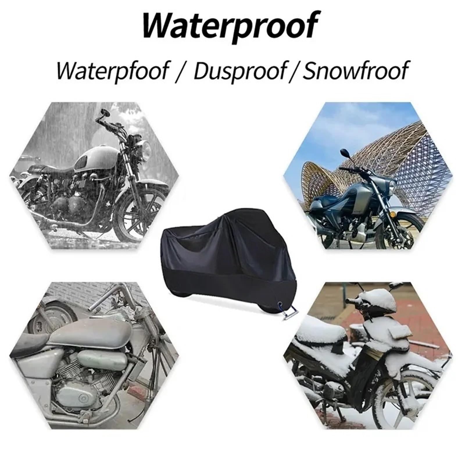 For H0NDA Forza 125 250 300 350 750 Motorcycle Cover Outdoor Uv Protector Dust-proof Rain Covers(Black,M for 160cm)
