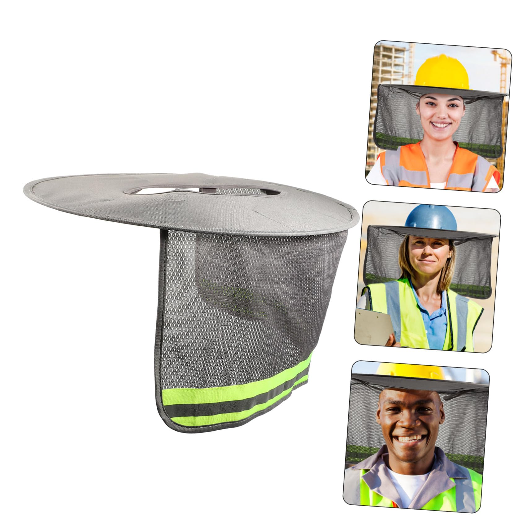 Tofficu 5 Piezas Protector Solar para Casco Construcción Transpirable con Visera y Cuello Reflectante Accesorio Ligero y Cómodo para Trabajos