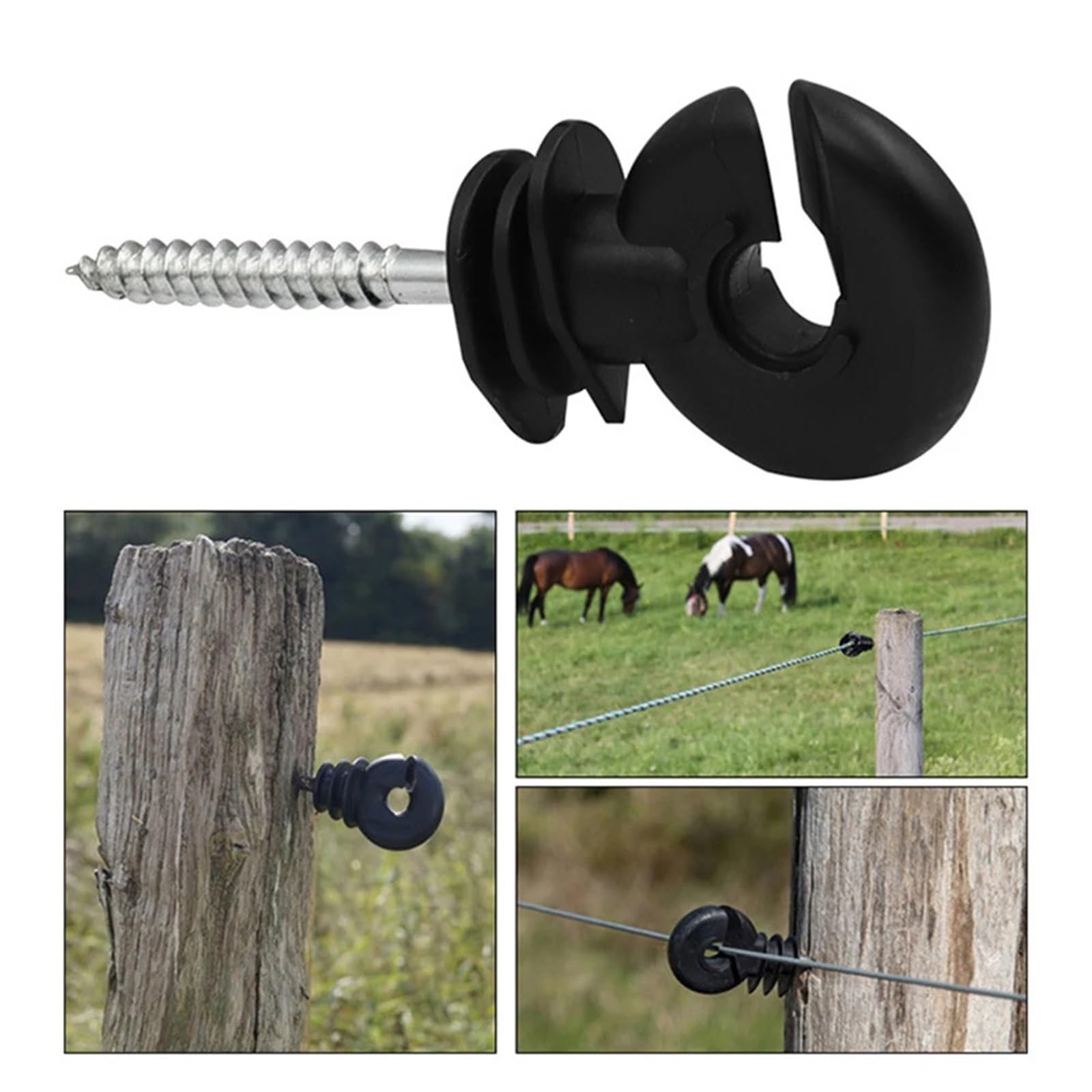 Anillo Aislador Aisladores Aisladores de cerca eléctrica, poste madera for granja, aislante versátil resistente a la temperatura, 30 Uds