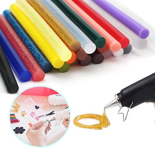 Miniatura 4 de ENPOINT Palitos de pegamento caliente de color, 72 barras de pegamento termofusible con purpurina, tamaño mini, 0.276 x 3.937 in, barras adhesivas