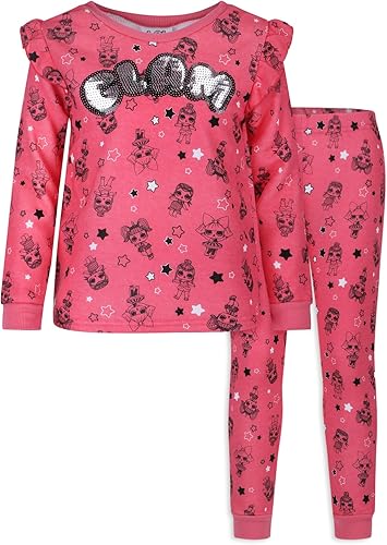 L.O.L. Surprise! Glam Glitter Series - Conjunto de sudadera y pantalones para niñas pequeñas y grandes MGA Entertainment, color rosa