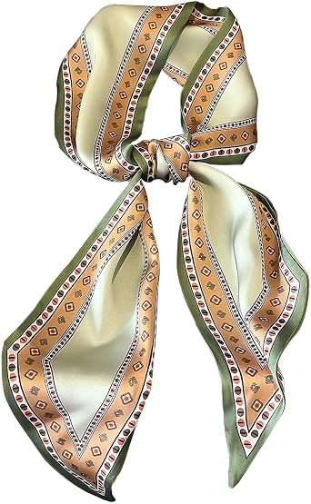 Dailyacc Silky Head Scarf For Women Lightweight Neck Tie Hair Fashion Scarves