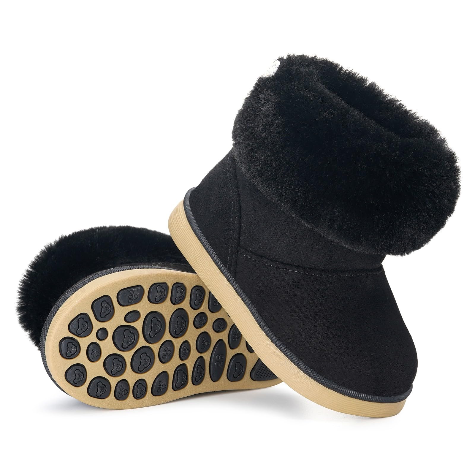 KVbabby Bottes Fille Neige Enfant Bottines Hiver Bébé Chaud Doublé Bottines Fourrure Souple Boots Chaussures d'Hiver Mode