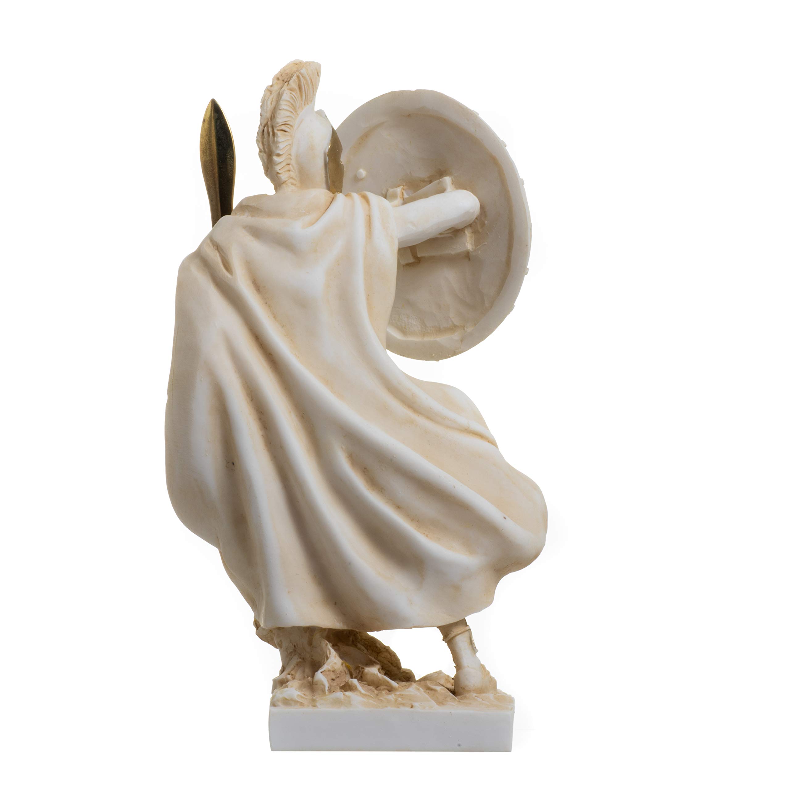 LEONIDAS statuetka grecki spartański król rzeźba figurka alabaster złoty kolor 20 cm