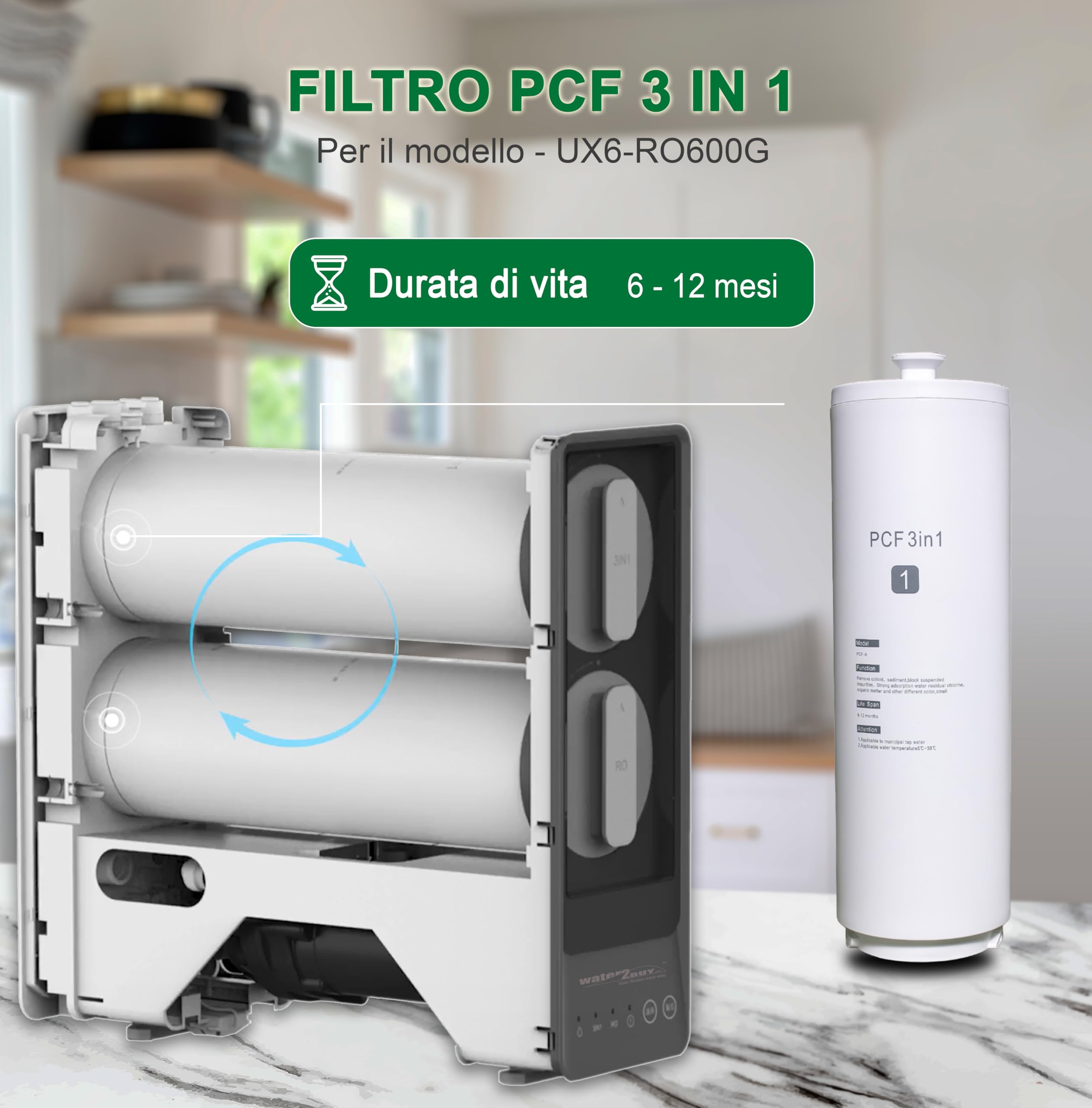 Set Di 3 Cartucce Filtro Per Osmosi Inversa ISpring - Ricambio 6 Mesi - Foto 8