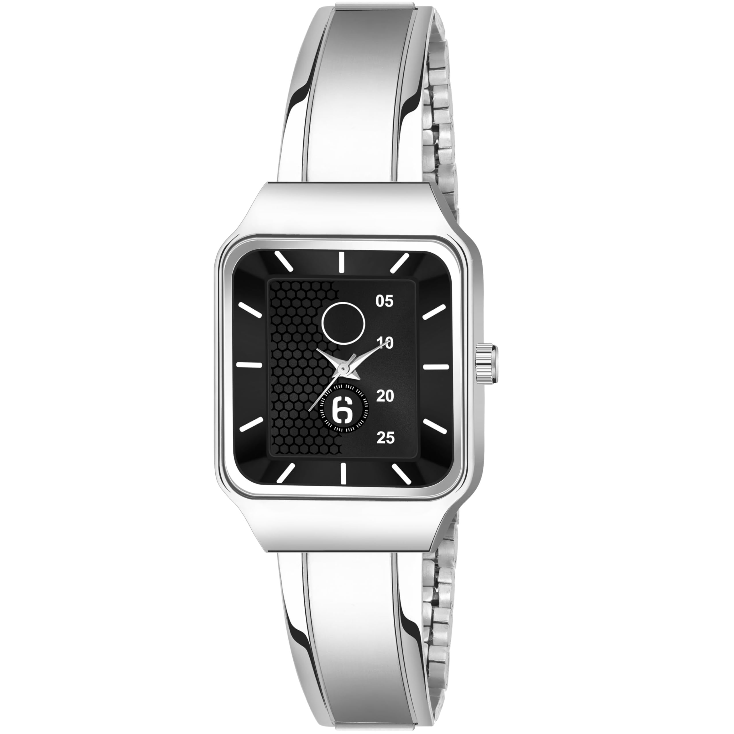 KIROH Square Dial Metal Strap Analog Watch for Girls and Women(Blue) (Black-Silver) (B0CTMQ16KT) Amazon Price History, Amazon Price Tracker