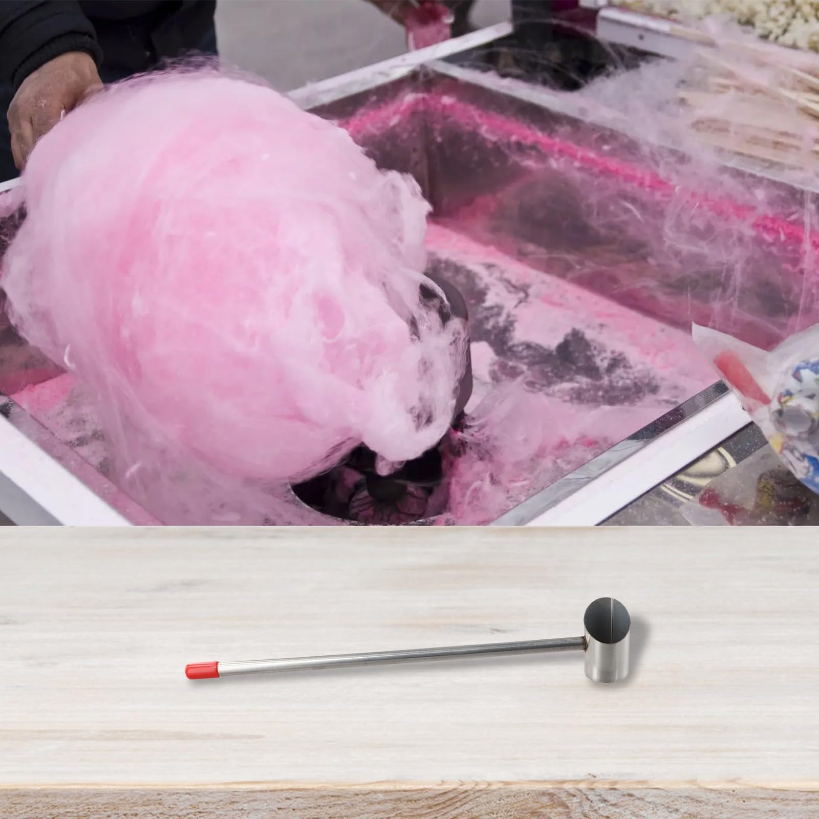 Cuillère à sucre en acier inoxydable pour machine à barbe à papa Design convivial Taille L