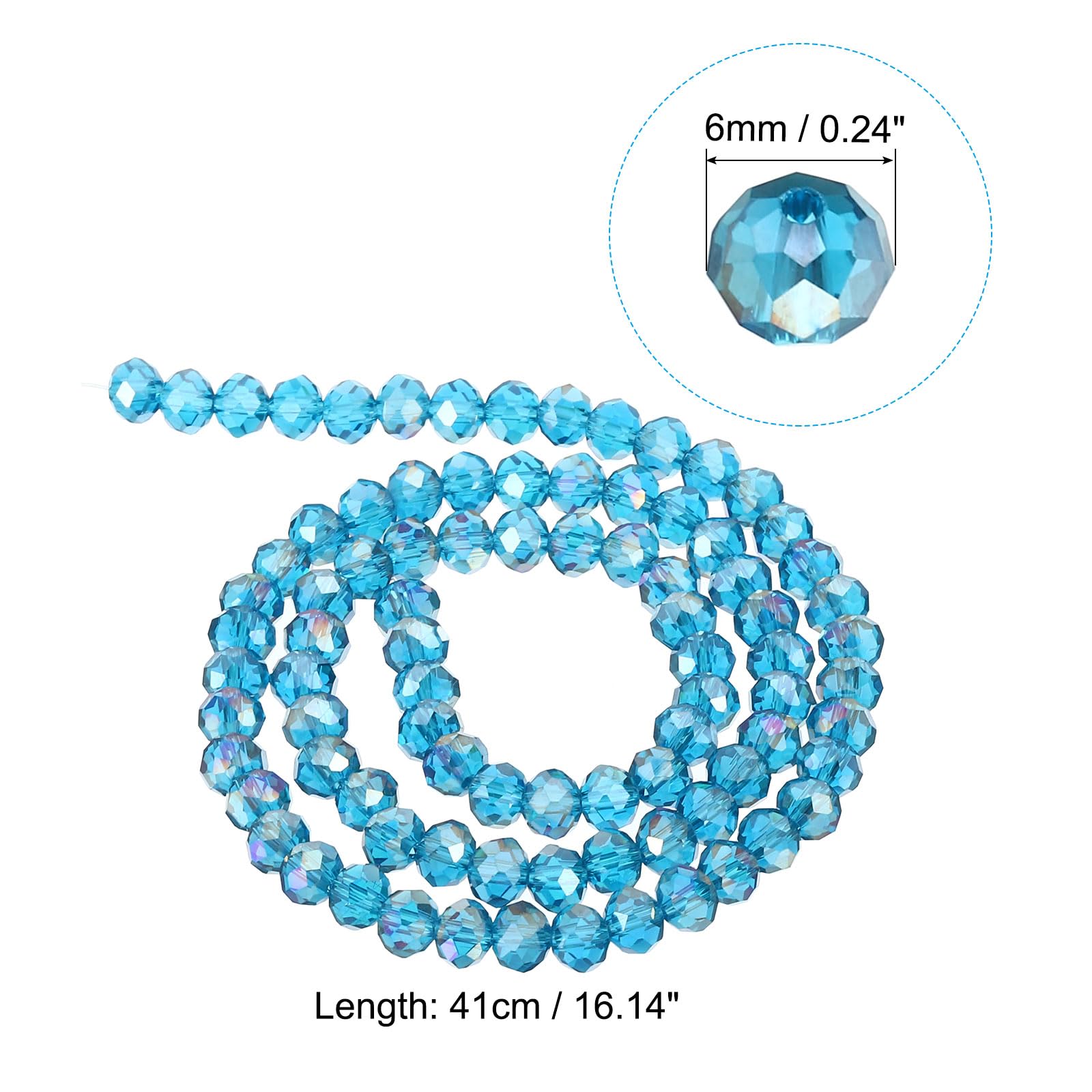 PATIKIL 6 mm Briolette Rondelle Glass Beads - Image 2