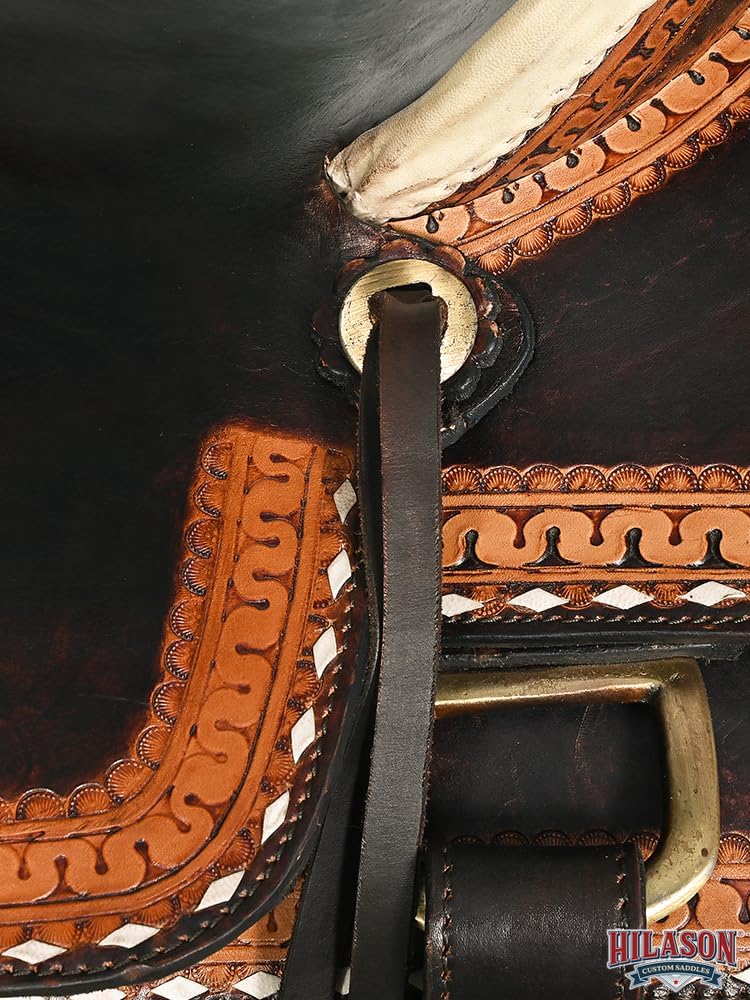 HILASON Western Horse Saddle American Leather Ranch Roping | Hand Tooled Wade & for Horses