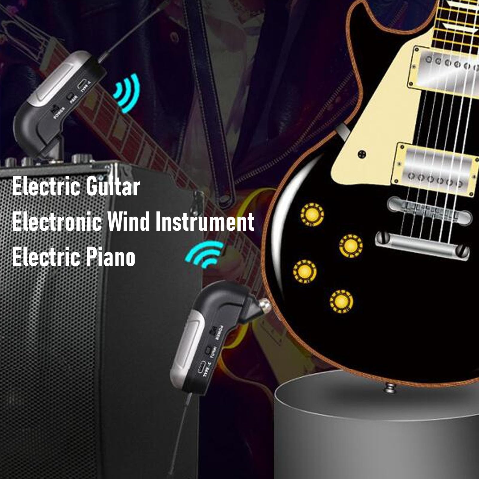 FILFEEL di Ricezione e Trasmissione Microfonica per Strumenti Musicali – Microfono per Sassofono HD per Chitarra Elettrica, Violino, Violoncello – Batteria da 30 M, 6 Ore, Suono Digitale 48 KHz/24 Bit