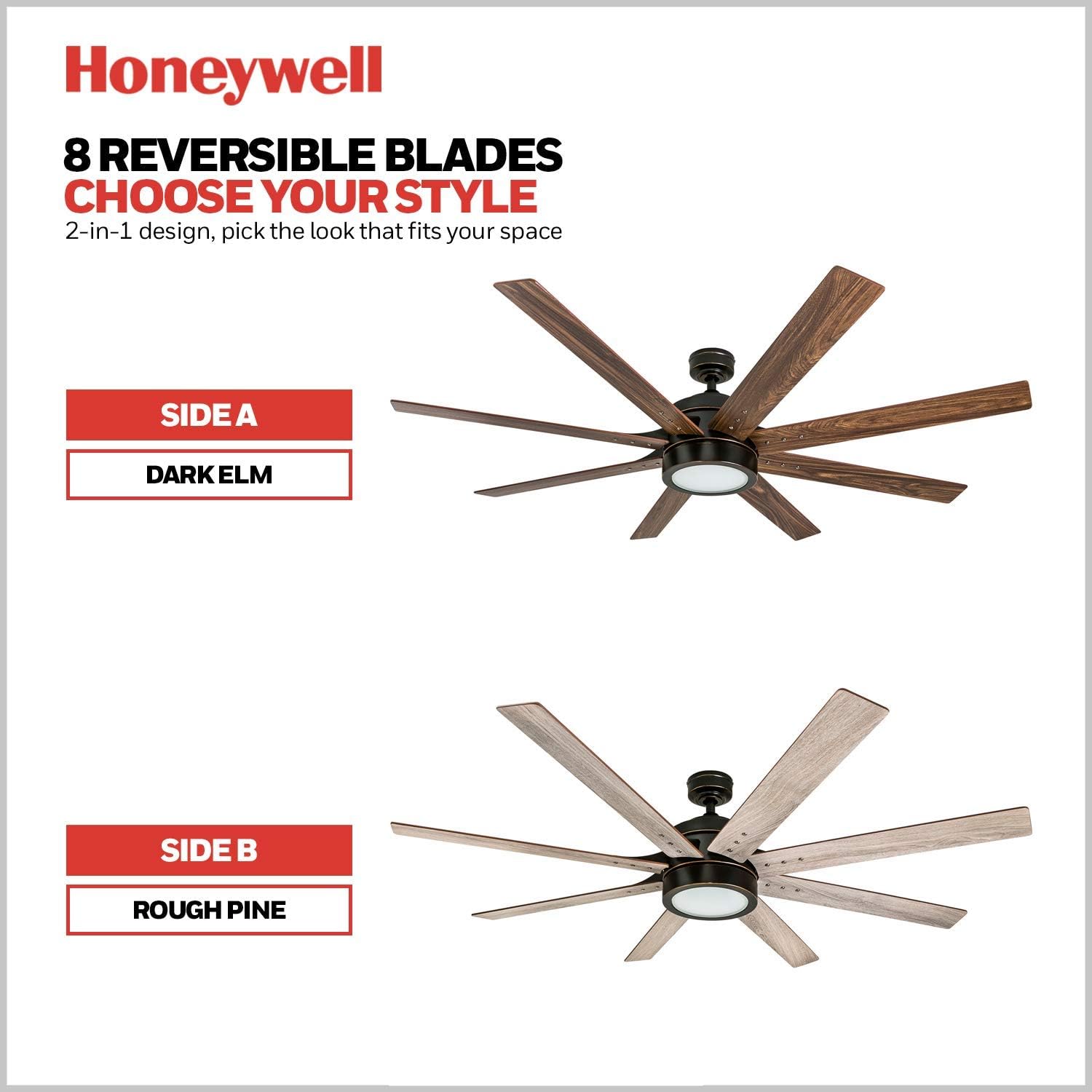 Honeywell Ceiling Fans 50609-01 Xerxes Ceiling Fan with Remote Control, 62”, Espresso Bronze - - 