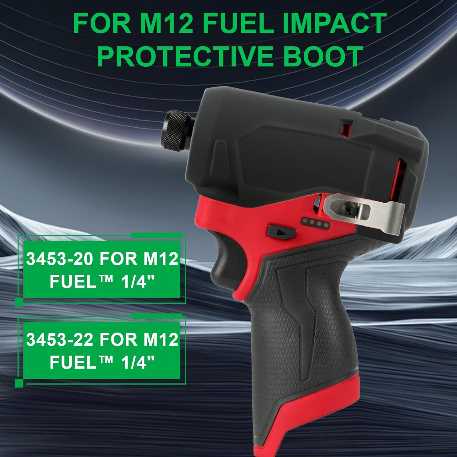 49-16-3453 Protective Boot for 1/4" Hex Impact Driver for Milwaukee for M12 FUEL 3453-20 Protective Boot Accessories Tools Black