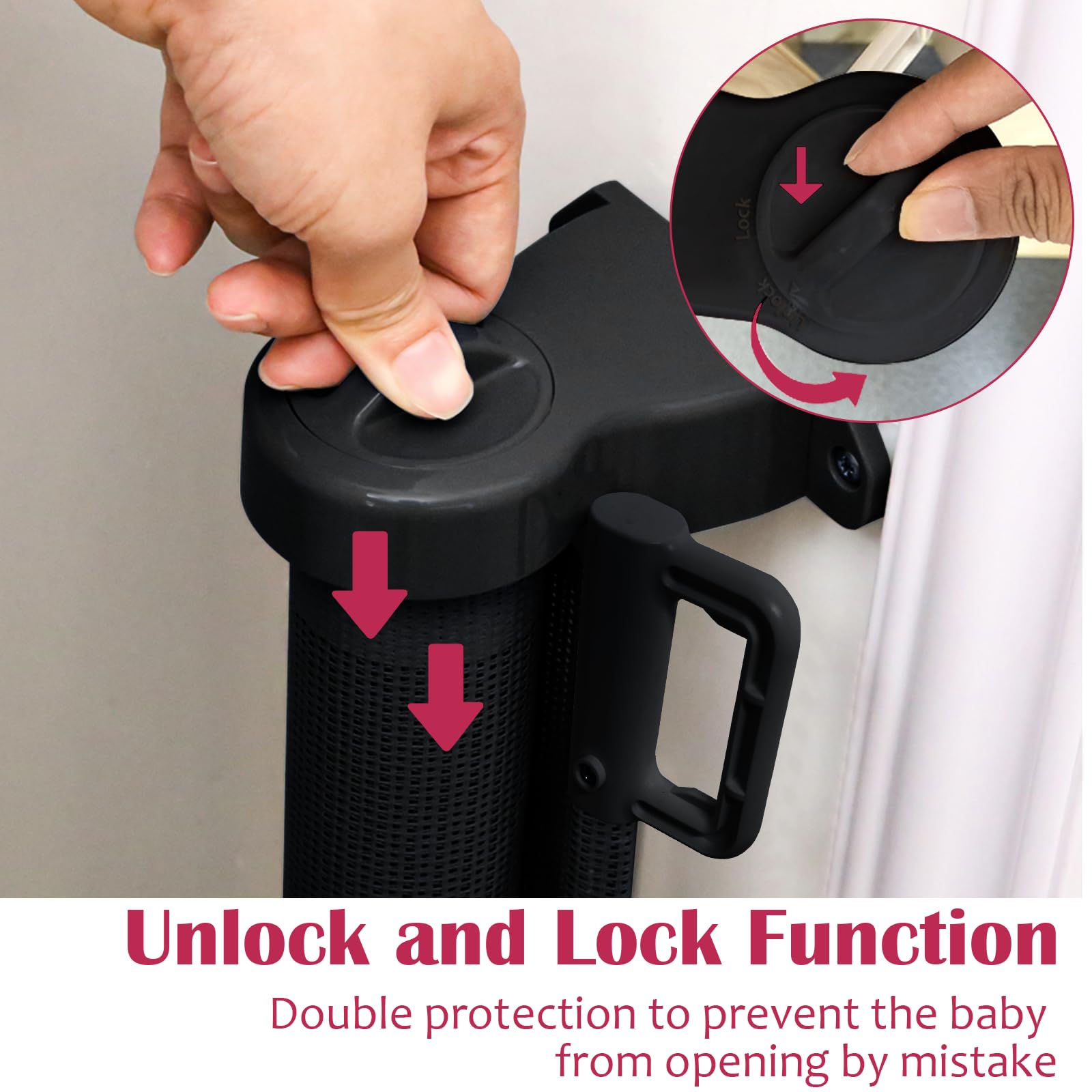 Cancelletto Sicurezza Retrattile Per Bambini - Estensibile Fino A 150cm, Bianco - Foto 2