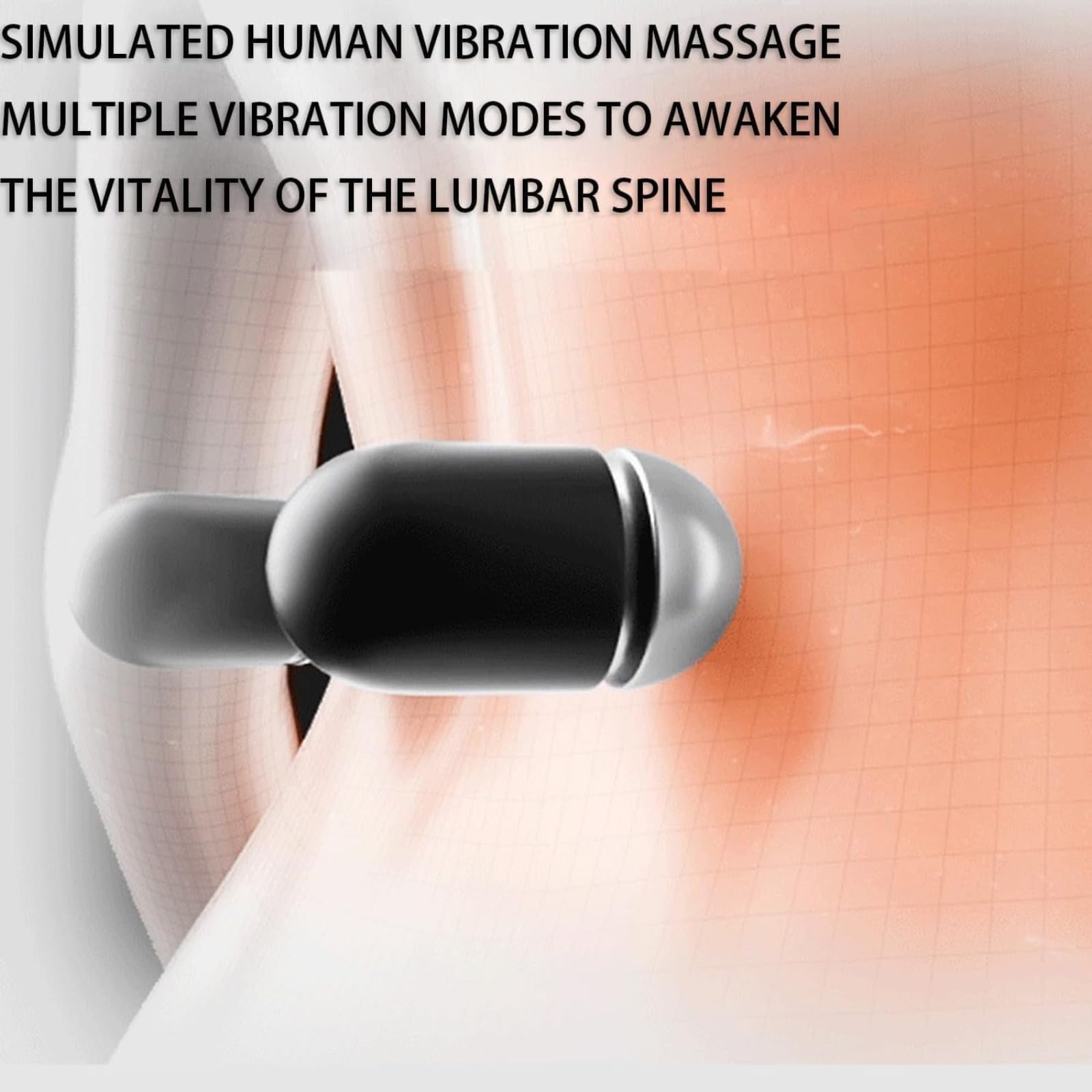 vizo 3 In 1 Rückenmassagegerät, Elektrisches Lendenkissen mit Wärme, Dehnung & Vibration, Memory Foam (Schwarz)