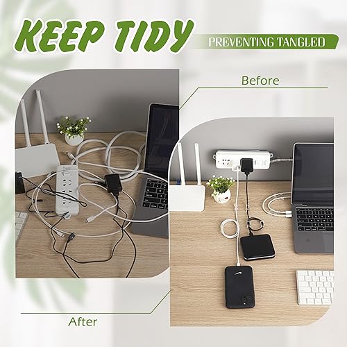 Miniatura 6 de Quacc 40 clips transparentes para organizar cables, clips autoadhesivos para cables, soportes de cables para PC, Ethernet, TV, automóvil, luz de