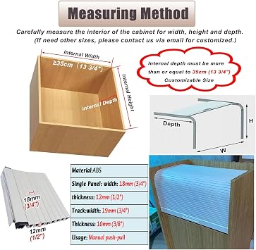 40 50 60 70 80 90cm Wide Roll Up Cabinet Door Kit Tambour, Reusable Cupboards Replacement Gate for Kitchen/Appliance Garage/Campervan(70x55cm (27.6x21.7))