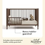 Storkcraft Rio 5-in-1 Convertible Crib and Toddler Guardrail – GREENGUARD Gold Certified, Toddler Bed Conversion Kit Included, Fits Baby Crib Mattress, Converts to Full Bed (Hazelnut)