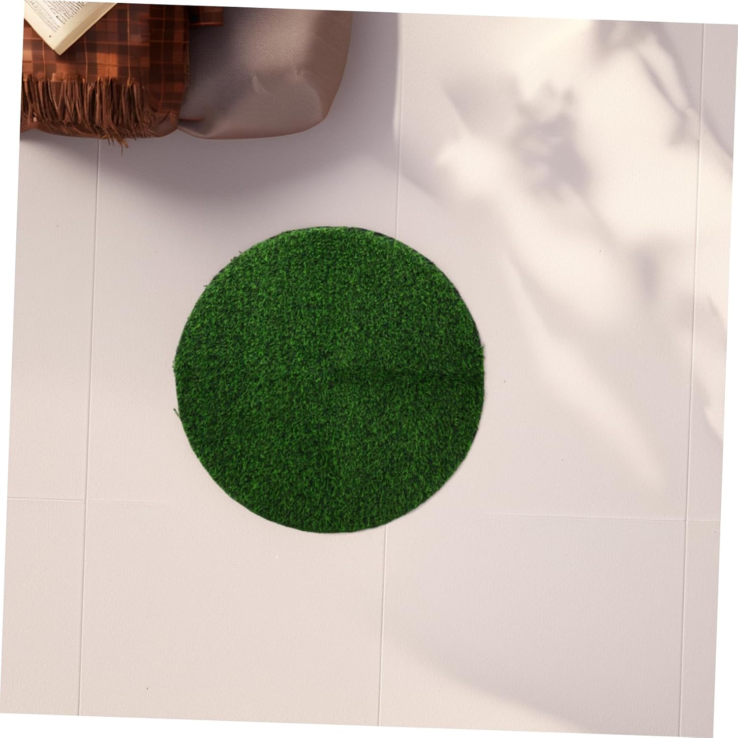 Generic Simulated Grass Mat Round Table Mat Grass PVC s Table for Dining Decor