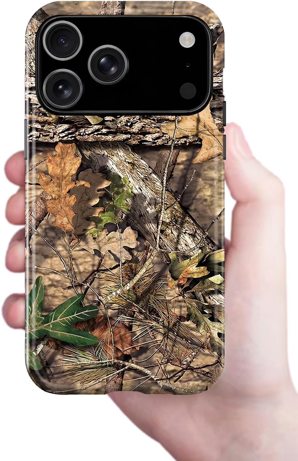 for iPhone 17 Pro Max Case,Camo Leaf Design (Camo),Dual Layer Soft TPU Hard PC Bumper Camo Leaf for iPhone 17 Pro Max