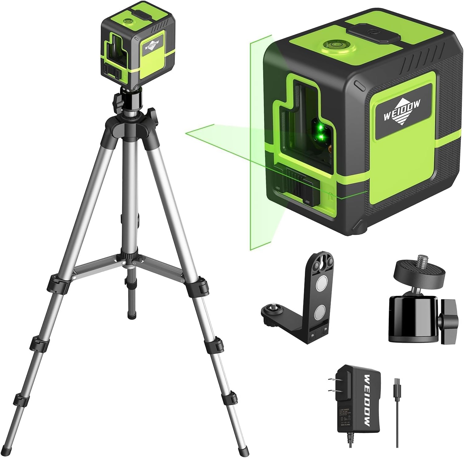 Laser Level with Tripod๏ผSelf Leveling Laser Level Green Line Laser Cross Line Laser Leveler Tool for Picture Hanging, Tile, Home Renovation