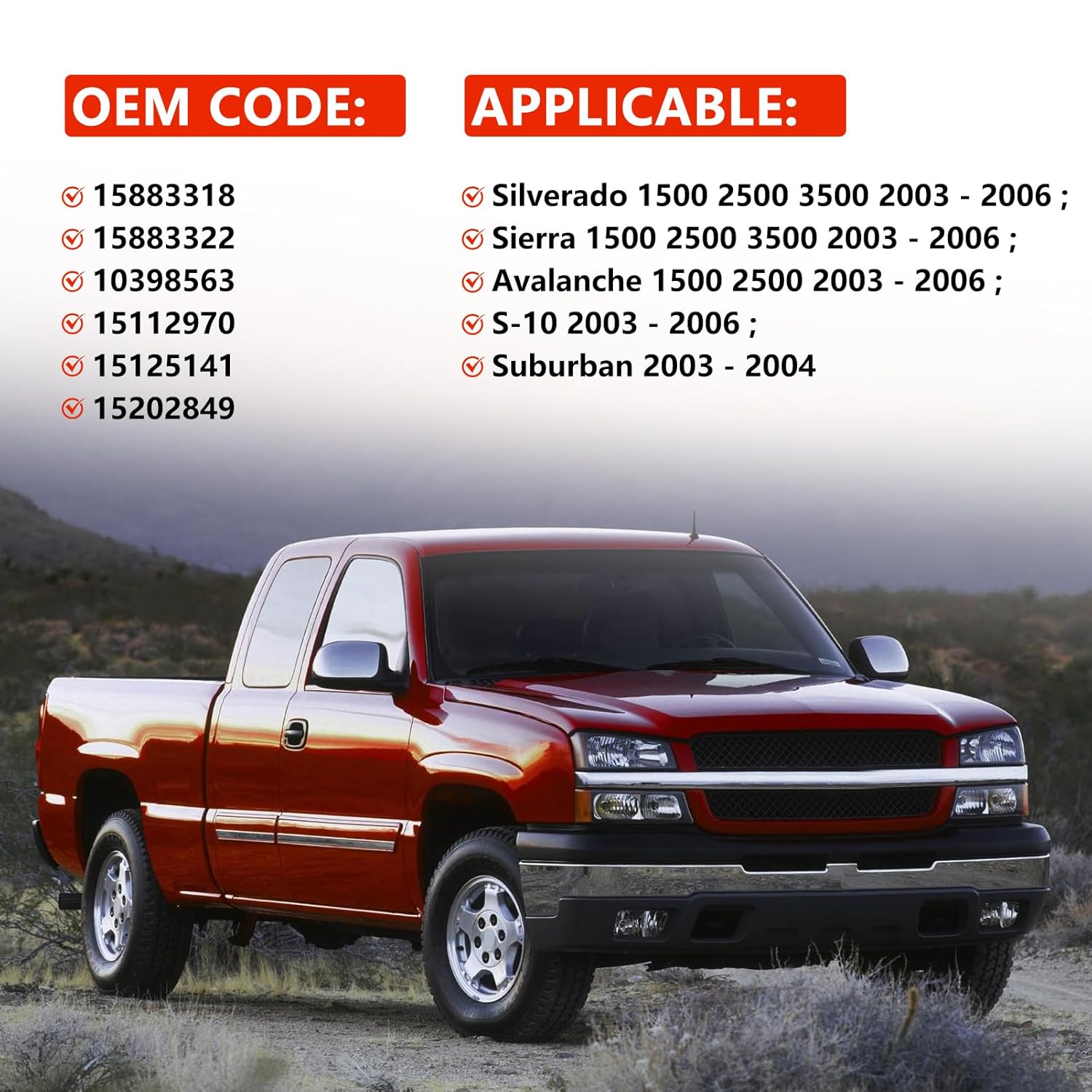 15883322 Window Master Switch & Tan Bezel Fit for 2003-2006 Silverado Sierra Avalanche Escalade Suburban Replaces 15883318 with Folding Mirror