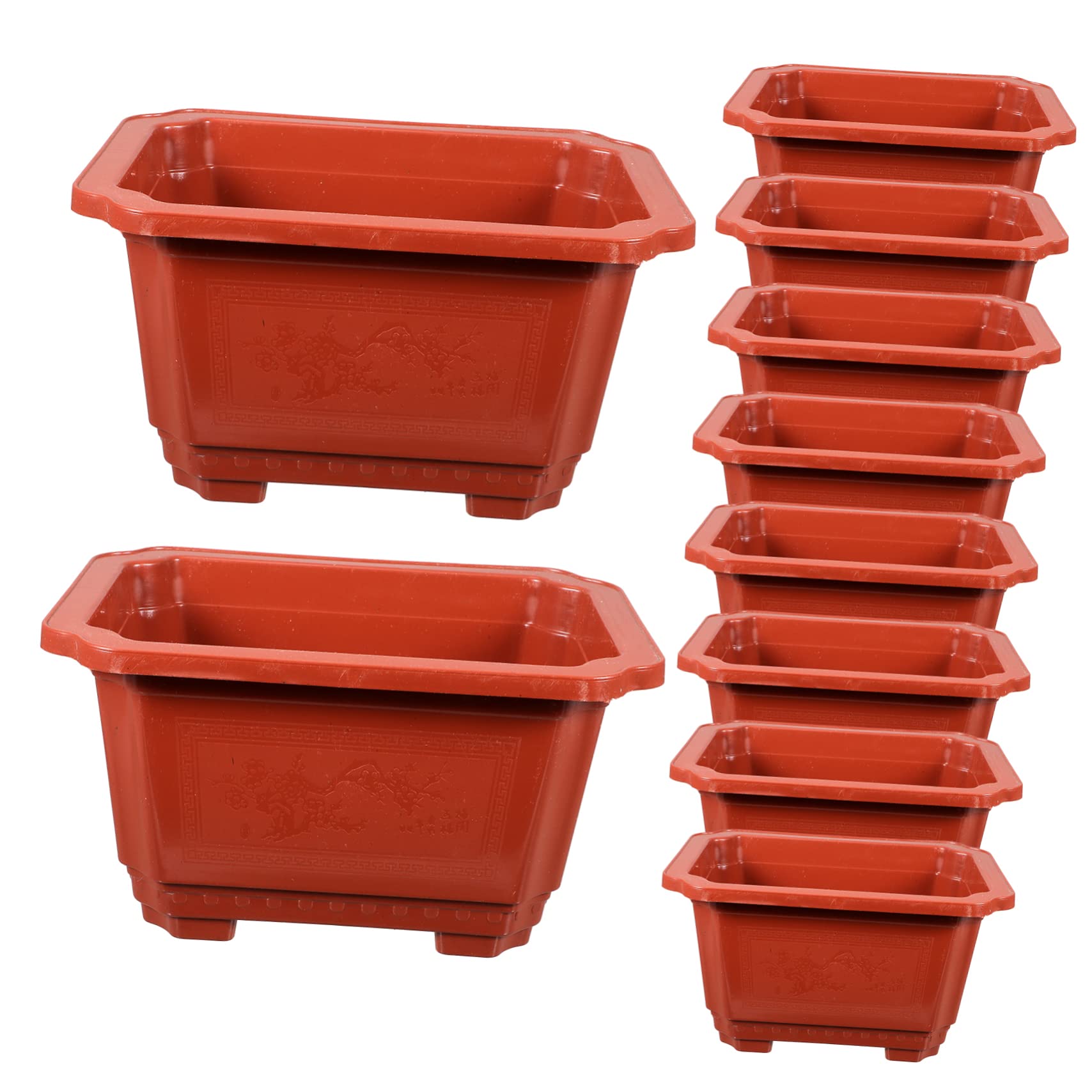VINTORKY 10 Uds Maceta Suculenta Bonsai Maceta Grande Rectangular Vivero Maceta Grande Bonsai Maceta Maceta Rectangular Bonsai Decoraciones Plástico Vegetal Orquídea Maceta Oficina