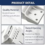 Durable Freezer Plastic Hinges 2 Pcs Universal 3 Holes Folding Hinge 95-110 Degrees Chest Freezer Hinges Small Hinge with Screws Replacement Fridge Refrigerator Repair Parts - Grey