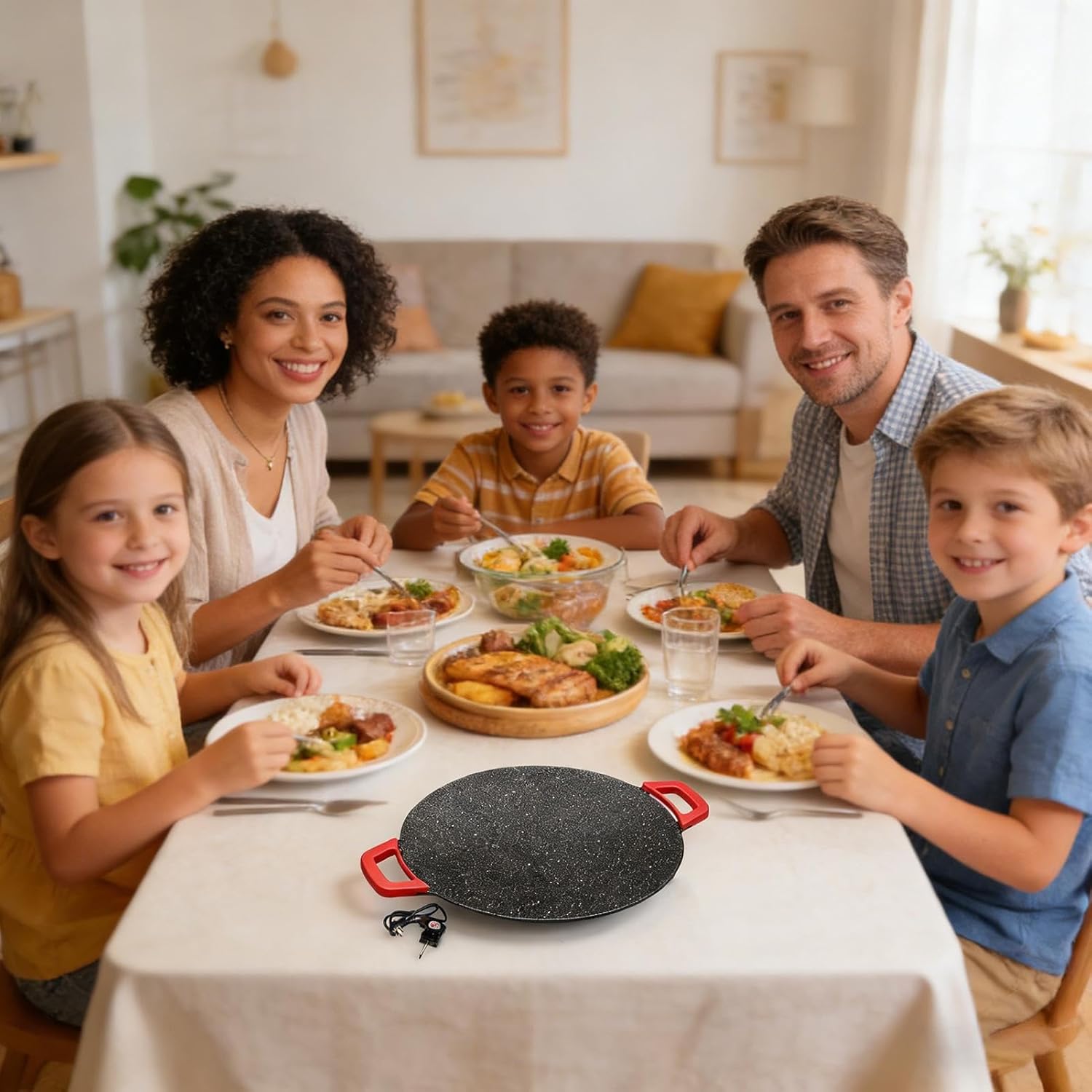 Electric Griddle, Electric Cooking Griddle Plate, Outdoor Grilling Plate, for Home, Camping, Kitchen, Restaurant, Indoor Barbecue, Grilling, Outdoor Picnics