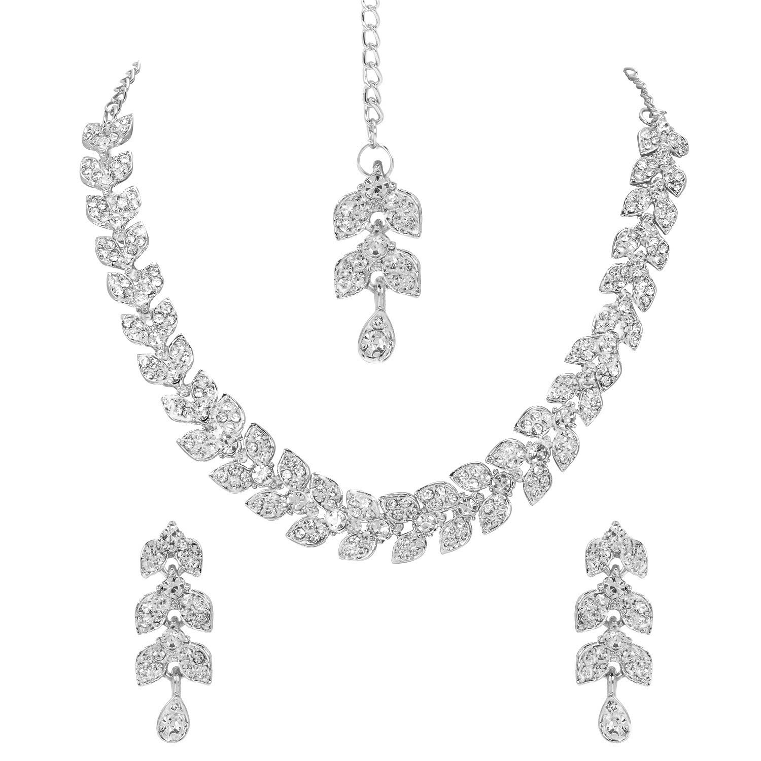 maayeri jewels minimal statement necklace set (SILVER) (B09ZBGR7FD) Amazon Price History, Amazon Price Tracker