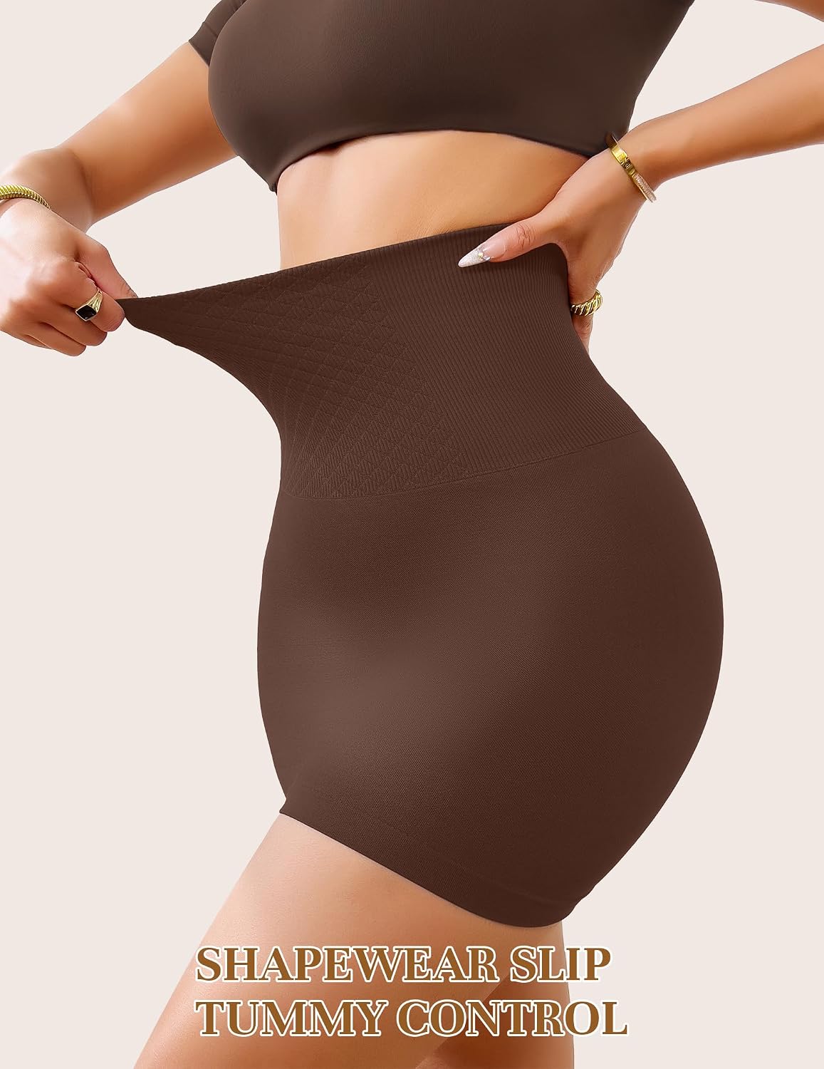 woahee Half Shapewear Slip for Under Dress, Tummy Control Skirt Body | Seamless, Half Slip Dress, Built in Panty, High Waist, Soft Fabric, Suit for Everyday Wear, Party, Wedding, Working
