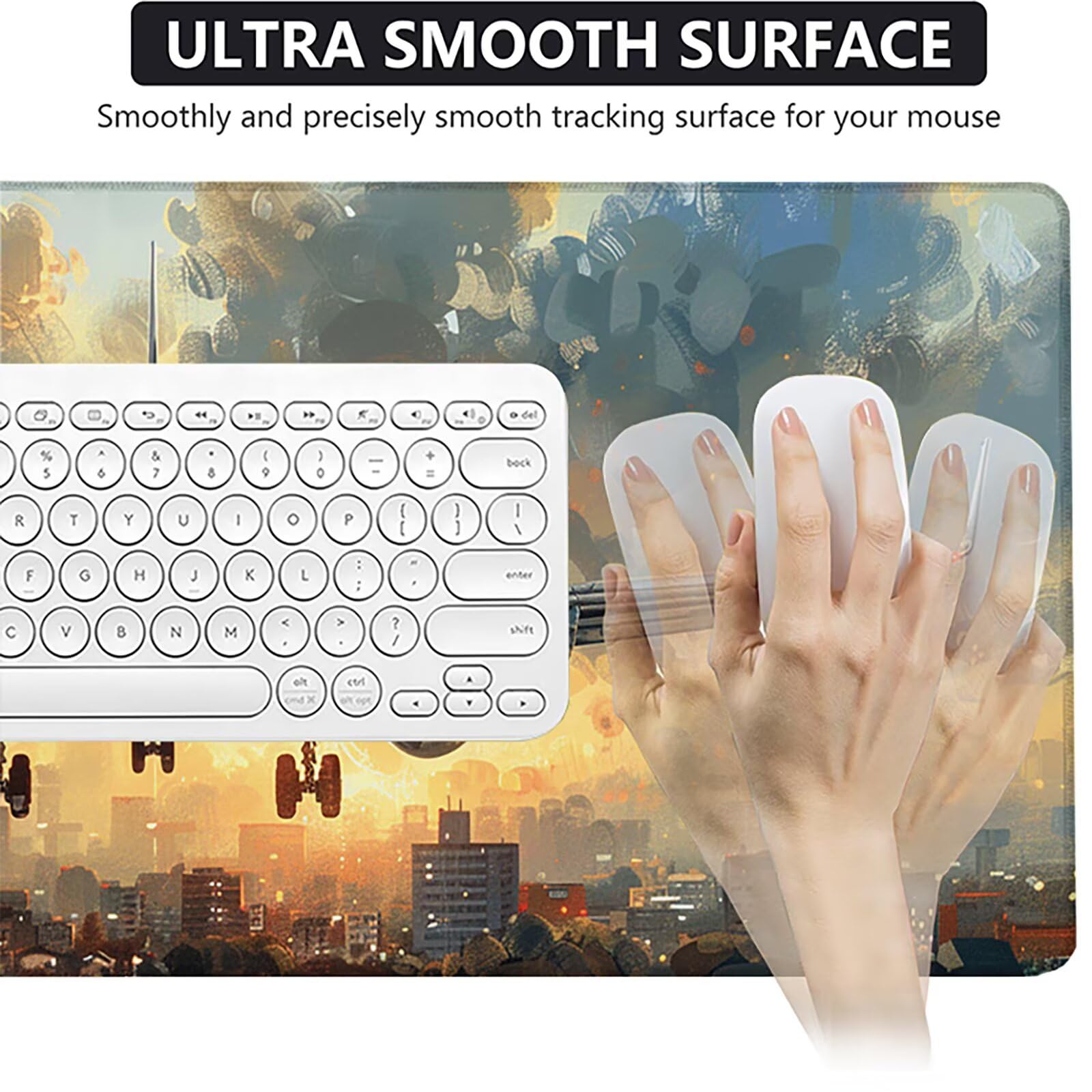 Aereo Tappetino Mouse XXL 1200x600 mm Tappetino Mouse Giallo Gomma Antiscivolo Sottomano Scrivania, Migliora Precisione e Velocità Mouse Pad per Ufficio Gaming Accessori Scrivania, Regalo Uomo, 9-7