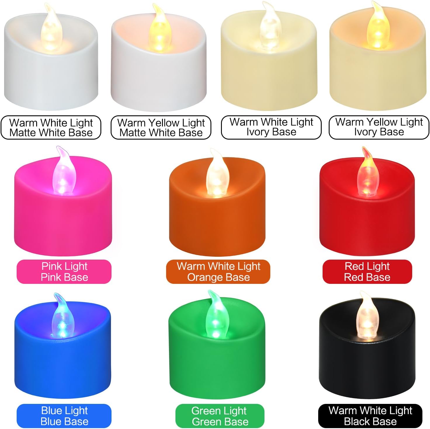 200 Pack LED Tea Lights, Last 100H+, Warm White Flickering Light