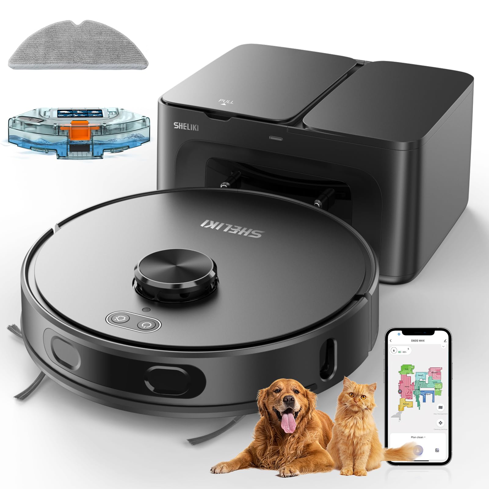 SHELIKI D60S MAX Gray Robot Vacuum
