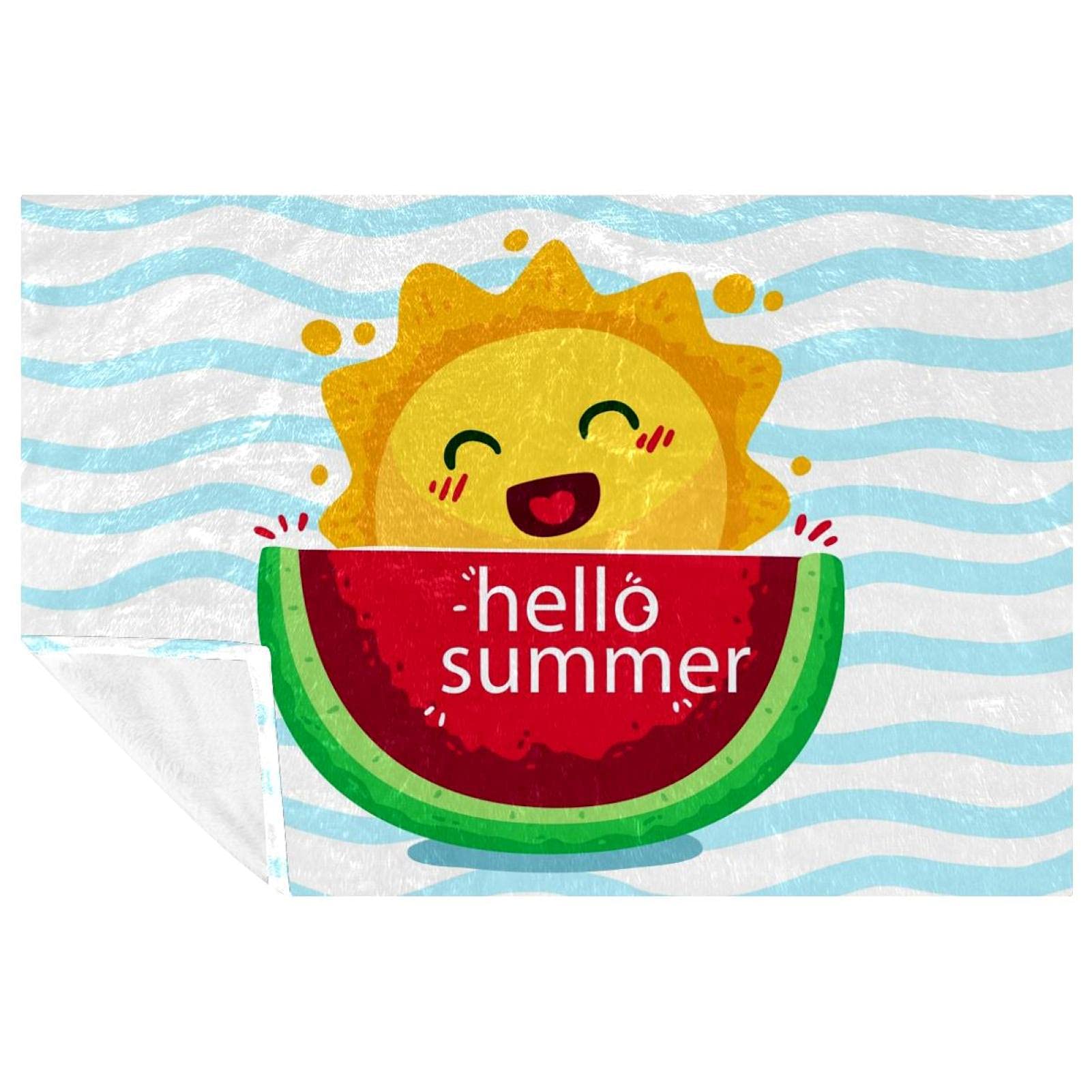 Couverture douce et chaude imprimé pastèque pour lit et plage