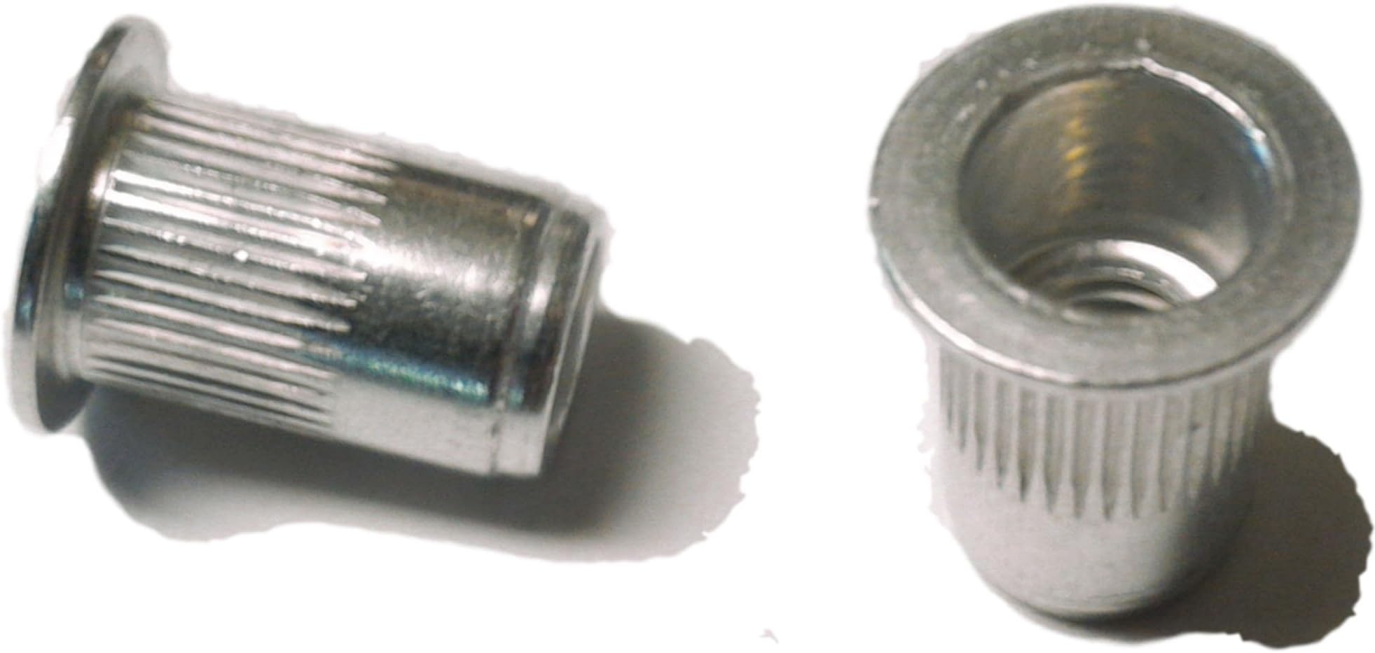 25 pcs 10-32 Flat Head Ribbed Body Aluminum Rivet Nuts LFA-11130R … …