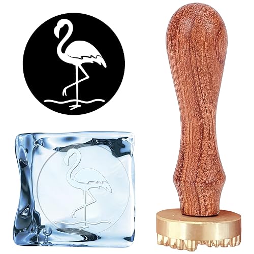 CRASPIRE Ice Stamp Flamingo Ice Cube Stamp with Removable Brass