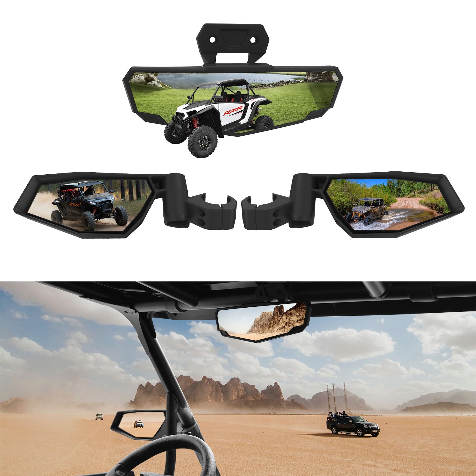 Photo 1 of MoGerTor Side Mirrors for 2024-2025 Polaris RZR XP 1000, Adjustable Rear View Mirror Folding Side Mirrors for 2024+ Polaris RZR XP 1000/ XP 4 1000 Ultimate/Sport/Premium Accessories(3PCS)