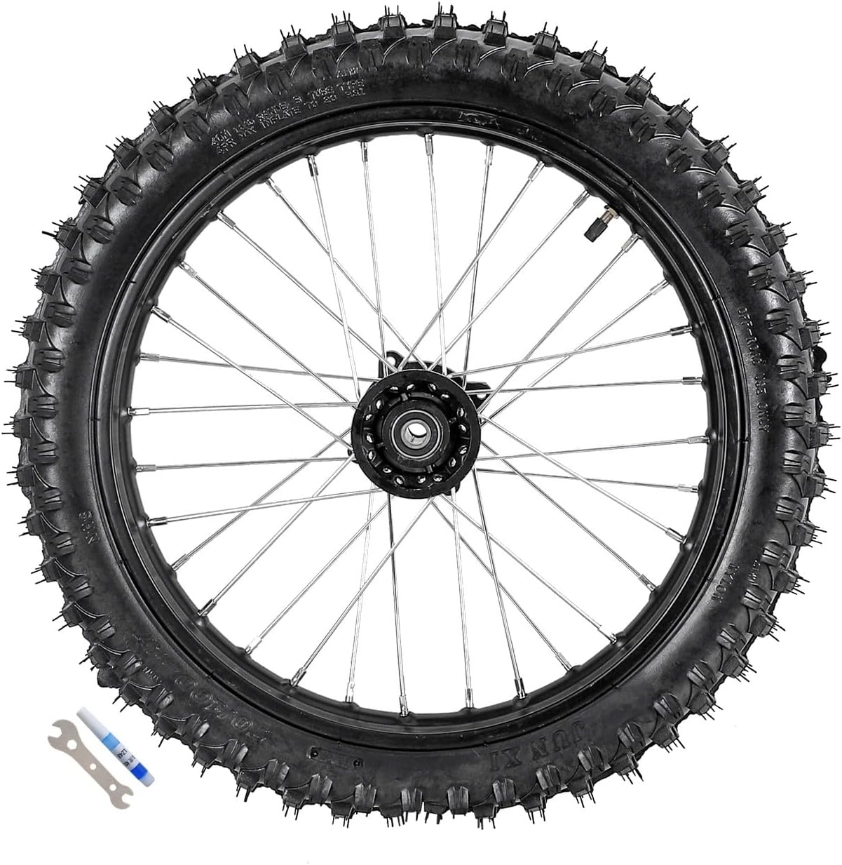 70/100-17 (2.75x17) 1.6x17 Front Wheel Tire and Rim Inner Tube with 15mm Bearing Assembly for Pit Dirt Bike 110cc 125cc 140cc 150cc Taotao DB17 Apollo RFZ 125 CRF70 Off Road Motorcycle Motocross