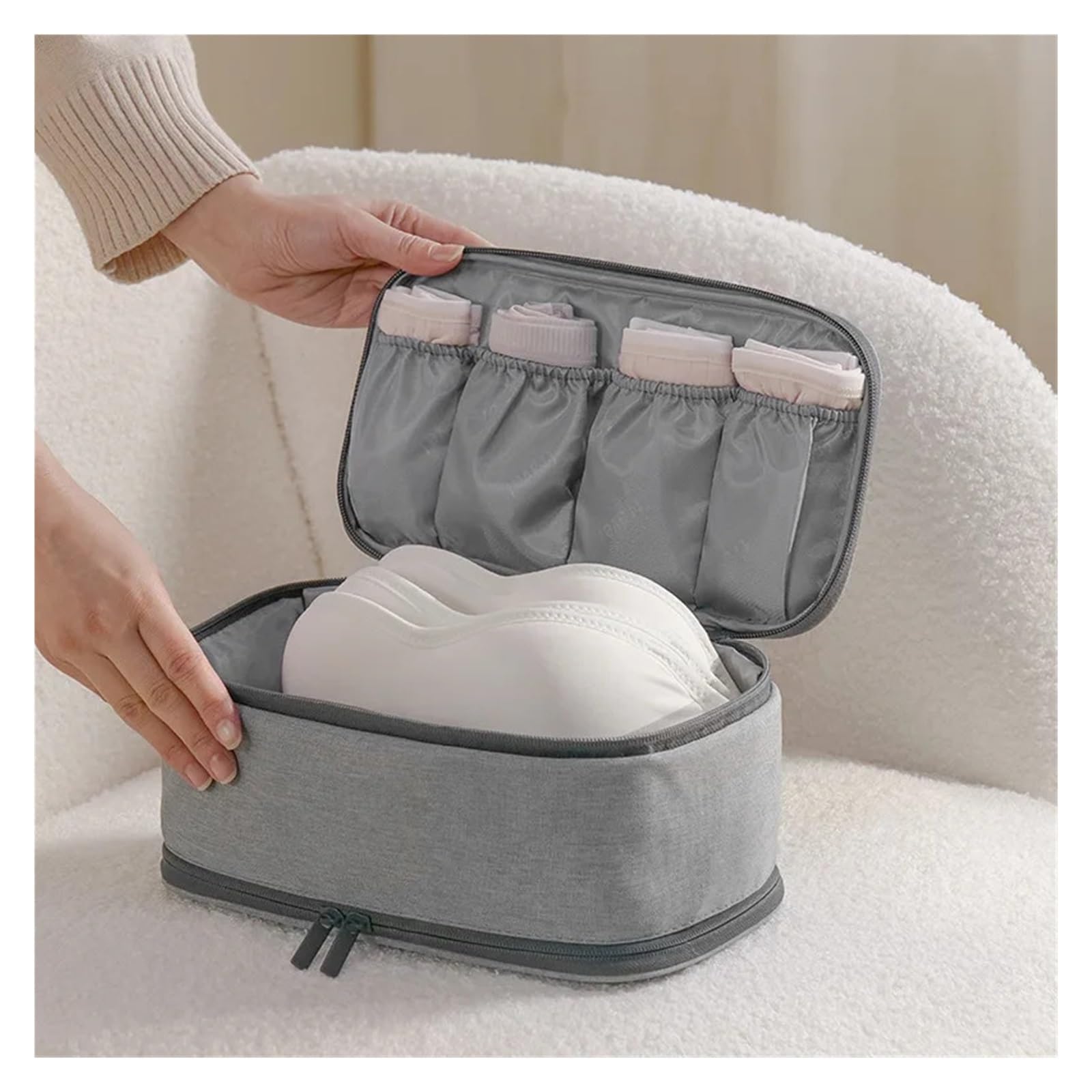 Organizer Per Biancheria Intima Da Viaggio Borsa portaoggetti for biancheria intima portatile, durevole, grande capacità, reggiseno da viaggio, organizer, materiale pratico
