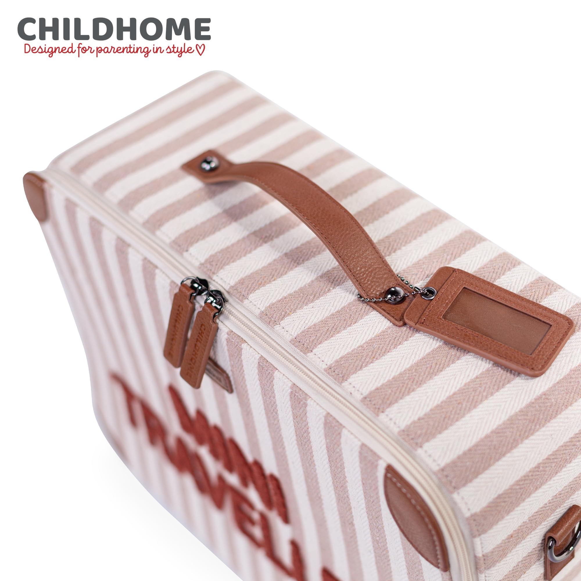 CHILDHOME, Walizka dziecięca, weekend, rozmiar kabinowy, bagaż podręczny, kompaktowa, solidna, łatwa do przenoszenia, etykieta z imieniem, design, sztuczna skóra, mieszany, mini podróżnik, paski