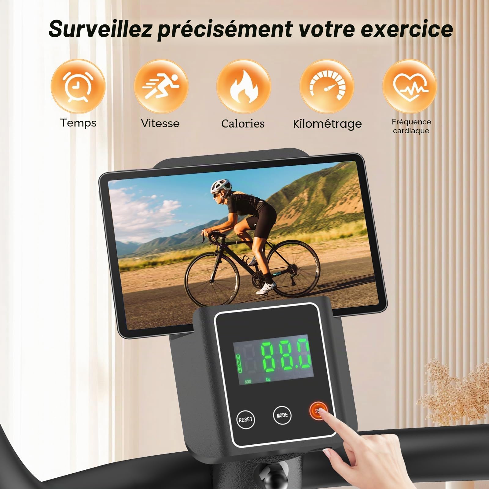 Dskeuzeew Vélo d'appartement Semi-Allongé Magnétique,16 Niveaux de Résistance, Charge 180kg, Ergomètre avec Dossier Réglable, Écran LCD & Capteur de Pouls pour Seniors et Rééducation