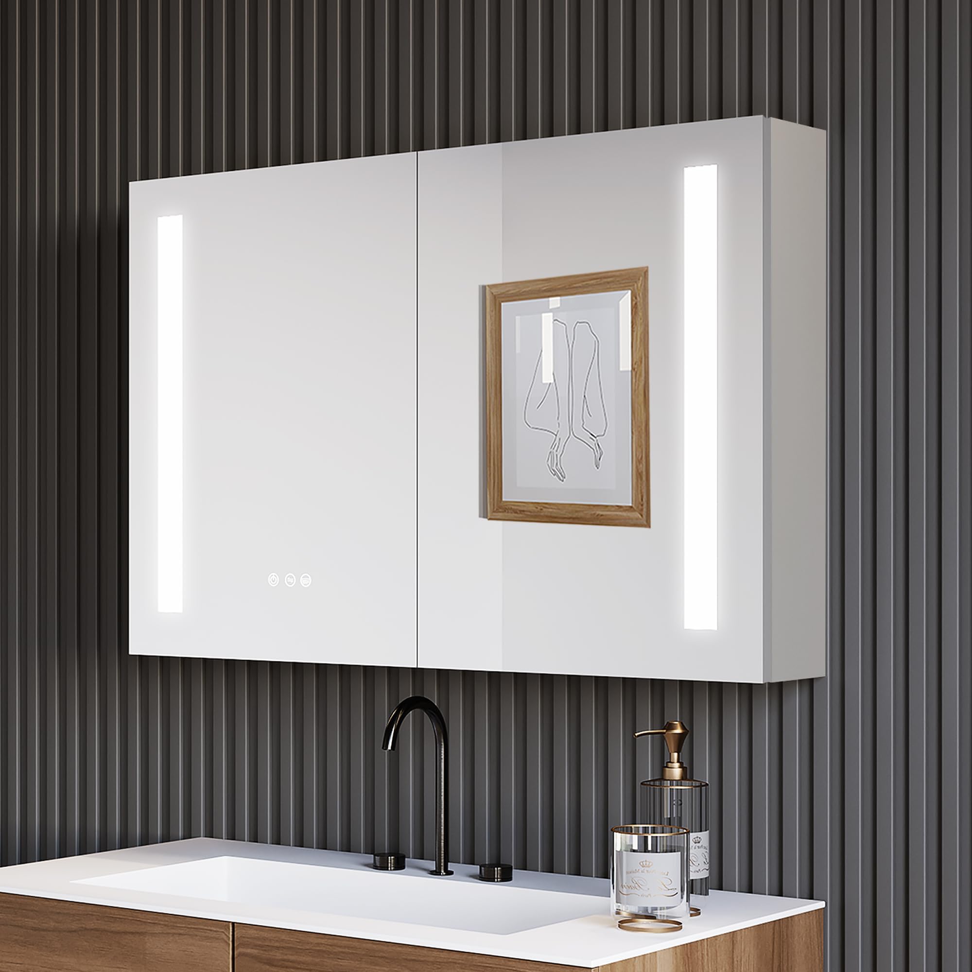 Amazon.com: Fresca Bath FMC8010 40" Wide Bathroom Medicine Cabinet with ...