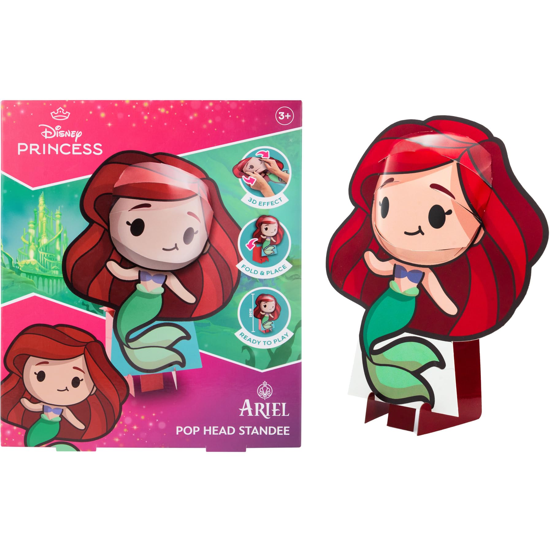 Disney Princess Ariel Figure - 3D Pop Head 30 cm - Beauty and The Beast - Collectible Figure - Toy Gift Idea (DPA24336)