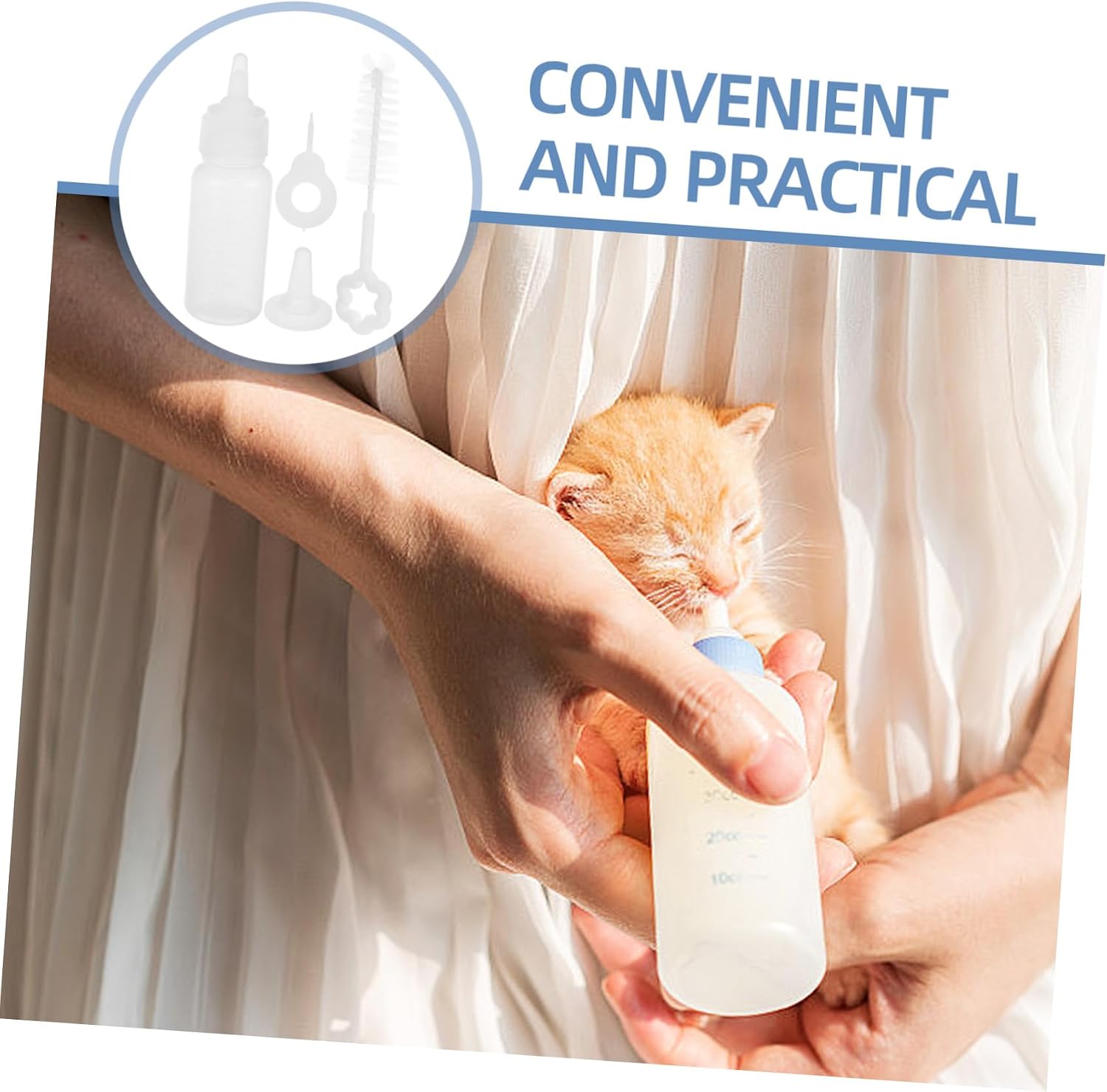 Small Pet Nursing Bottle with Silicone Feeder and Precise Scale for Puppies and Kittens Water Feeding Bottle with Controlled Milk Flow for Newborn Animals