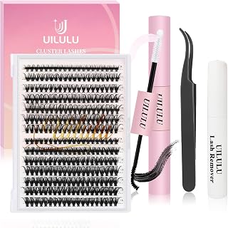 Lash Clusters Kit for DIY Lash Extension at Home, 30&40D False Eyelashes Set with Bond and Seal, Remover, Tweezers, D Curl Wispy Individual Clusters Eye Lash Extensions (30&40D DIY Lash Kit)