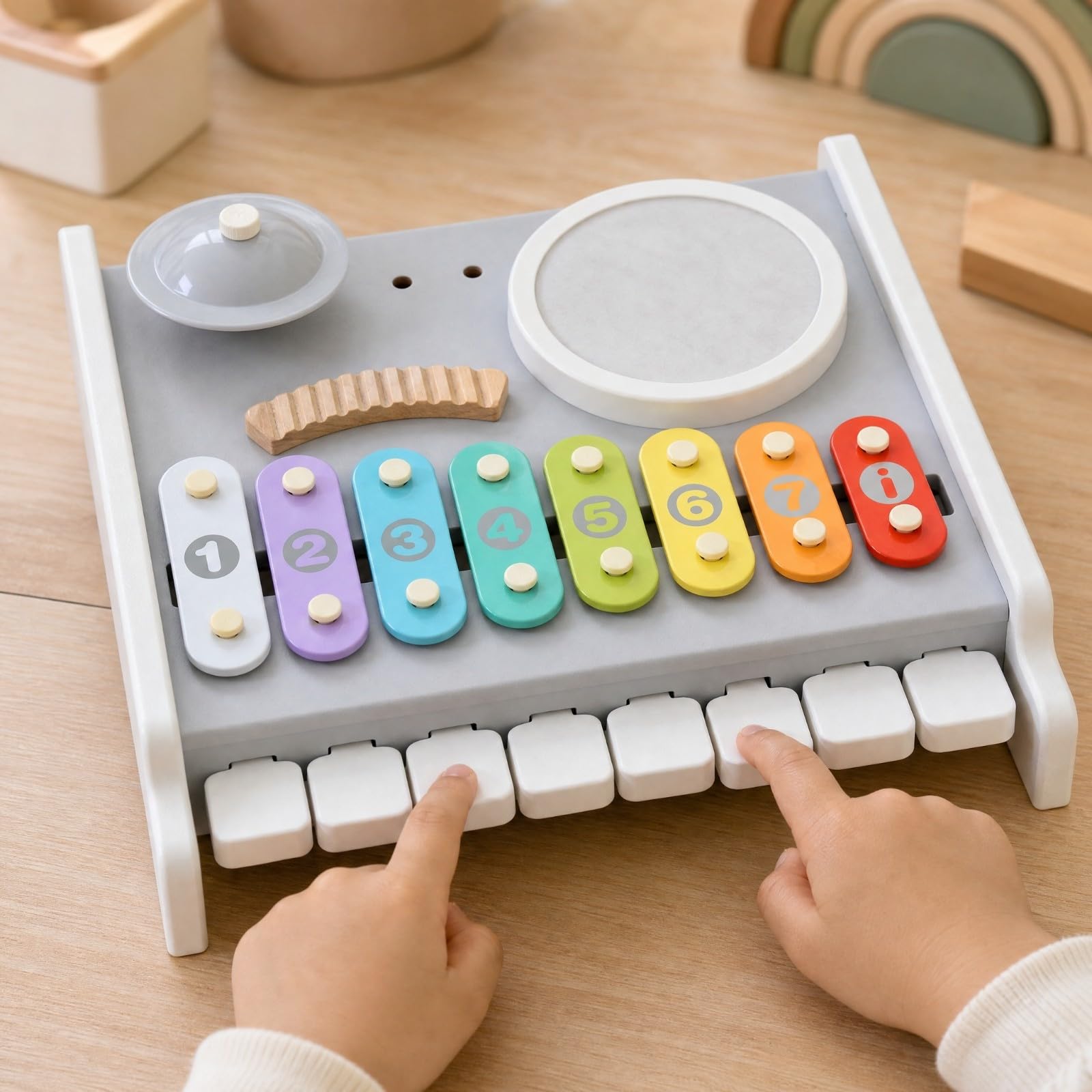Giocattolo Multifunzionale Le Colorato Giocattolo con Barre li Numerate Stimolante Set Le con Bacchette per Camera dei Giochi
