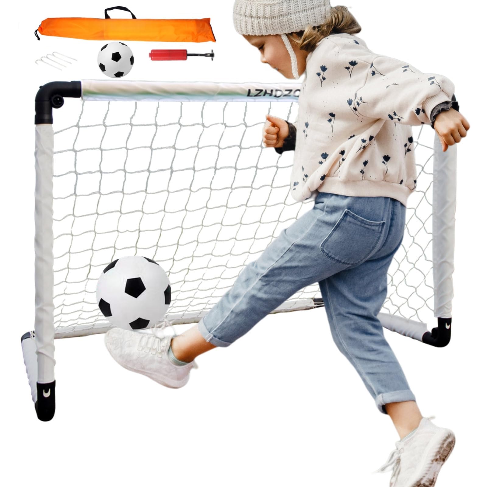 LZHDZQD Klappbar Fußballtor Mini Kinder Fussballtor 60x45cm / 90x60cm / 115x80cm Fussballtore für Garten Kinder, Kleine Klappbares Fussballtor Geschenk für Indoor/Outdoor/Garten
