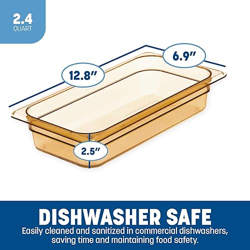 Miniatura 3 de Carlisle FoodService Products 3086013 StorPlus - Sartén para alimentos de alta temperatura, 2.5 pulgadas de profundidad, tercer tamaño, ámbar