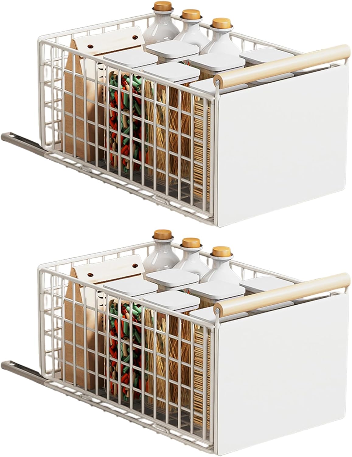 Extendable Kitchen Cabinet Organizers Slide Out Styles Efficient Storage Shelves For Seasonings Items Rustproof Carbon Steel Drawer Organizers Kitchen