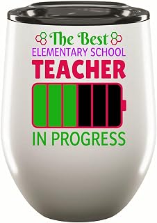 Elementary School Teacher Appreciation Gift Idea Teacher Ideal For Those Who Have Great Impact On Childrens Education 12oz Wine Tumbler Cup
